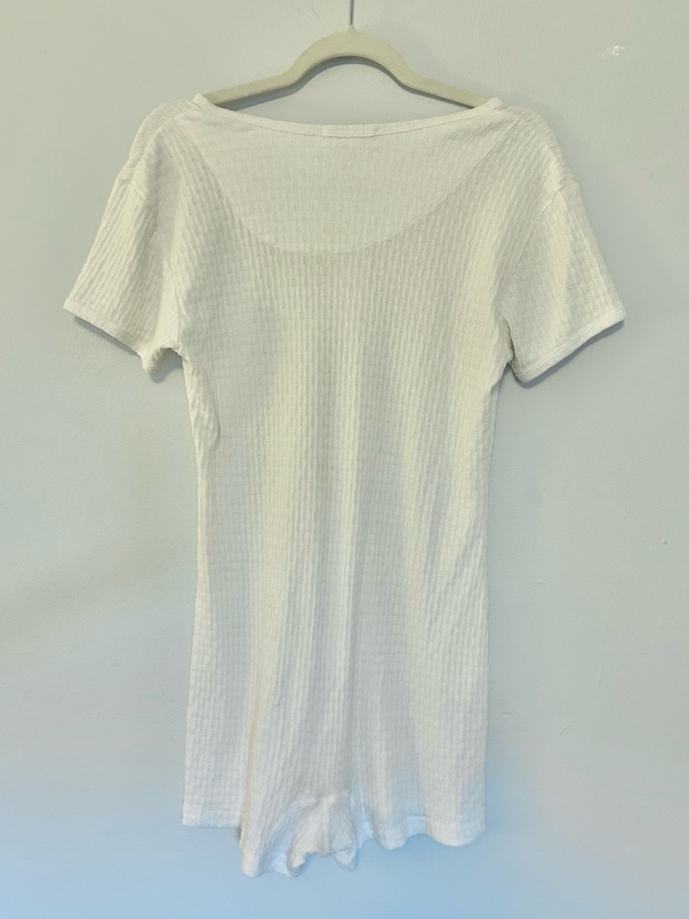 Express Tricot White Women’s Cotton Blend Button Up Romper One Piece Size M - Picture 2 of 2